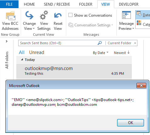 Show BCC Addresses