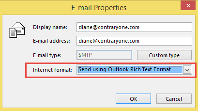 Use rich text format