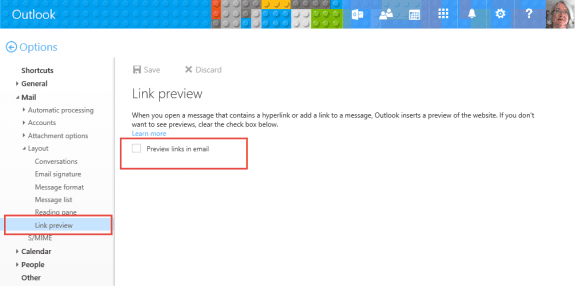 disable preview links