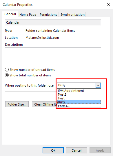 Set the new form as the default for the folder
