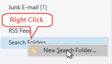 rihght click on search folders
