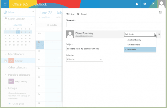 sharing message in owa