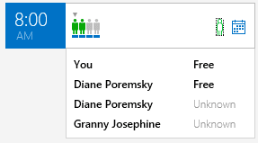 The people icon shows availabilityy