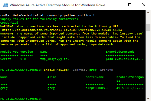 powershell set mailbox