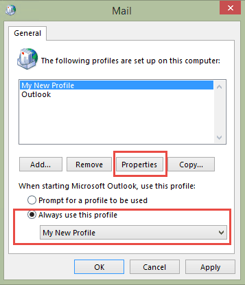 set the profile as default