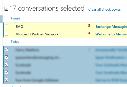 bulk select messages