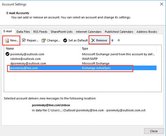 Remove EAS accounts