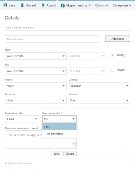 add email reminders to appointments