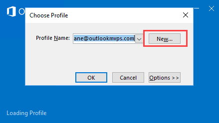 open outlook profiles