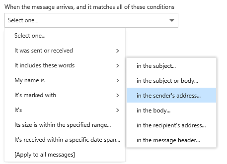 add a condition for the rule