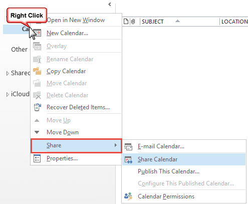 share the calendar with others