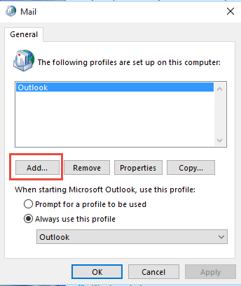 add profile first, then delete the old one