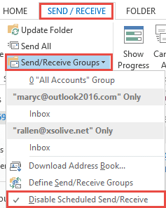 Disable Send & Receive
