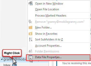 open folder properties