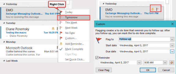 A flag for tomorrow moves to the next business day