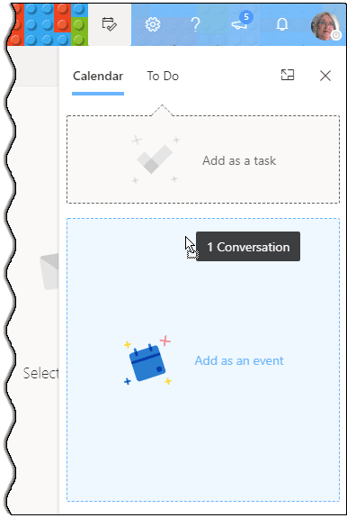 drag the message to the panel and drop