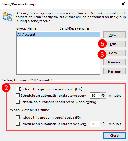 create a new group and adjust its options