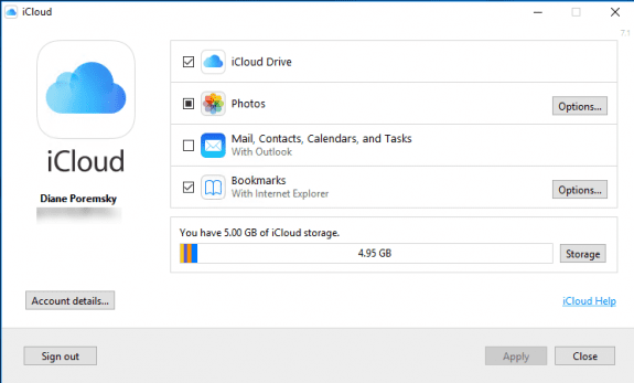 icloud control panel