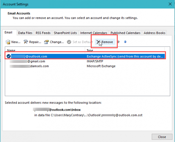 Remove the EAS account