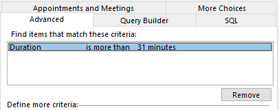 create a rule to hide shorter appointments