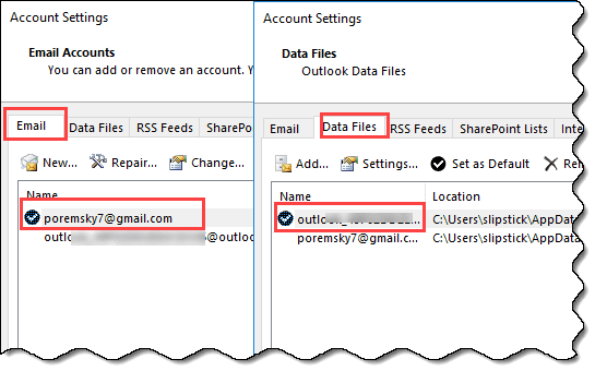default data file