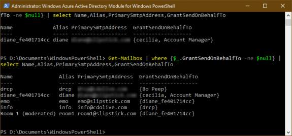 results in powershell
