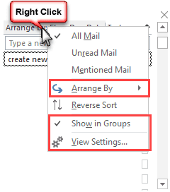 customize the view in the to-do bar