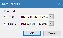 choose the date to start and/or stop using the rule