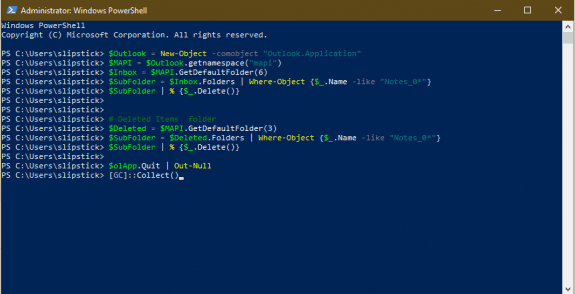 paste the powershell in the window