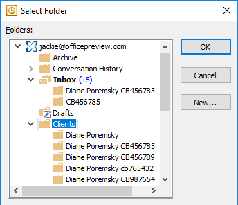 select the parent folder