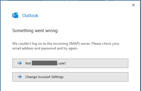 log in error