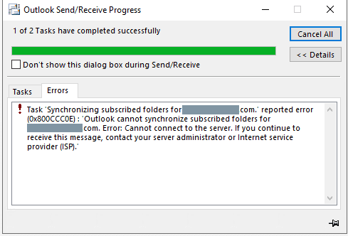 sync error