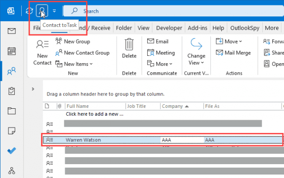add contact to task