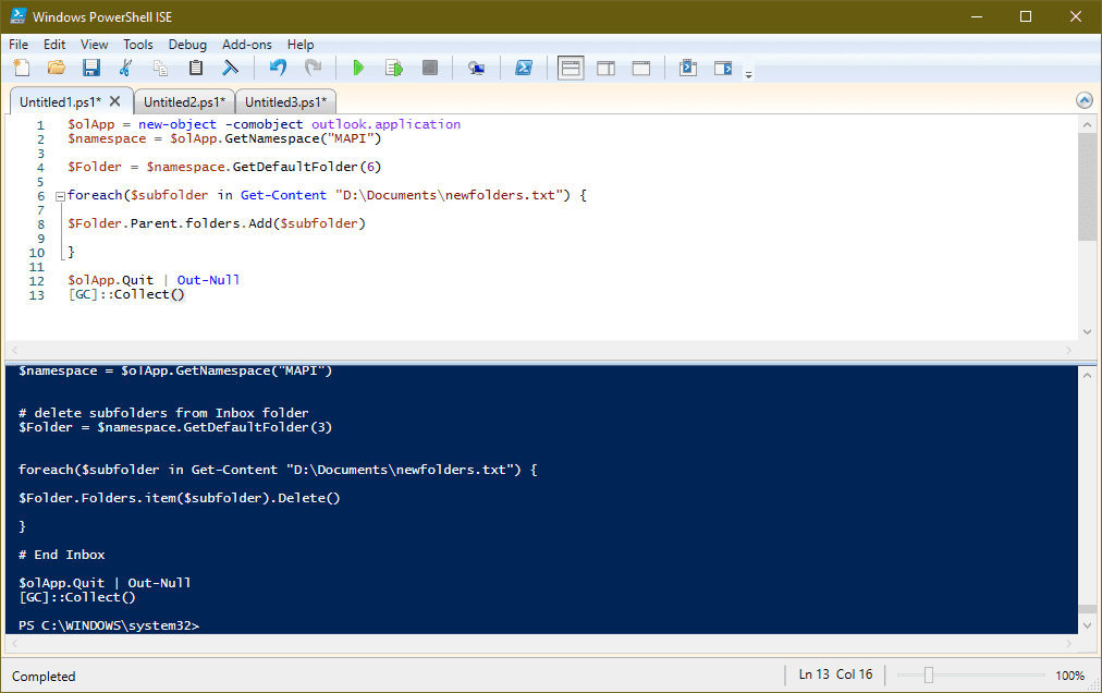 powershell ise