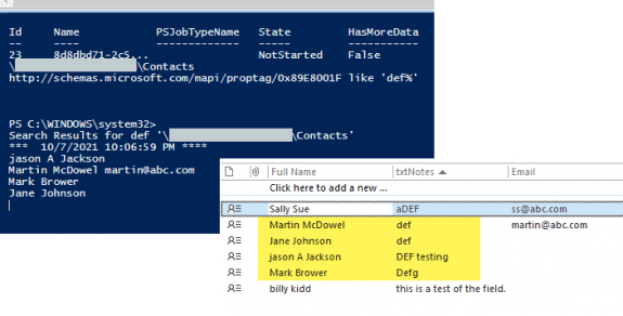 powershell results