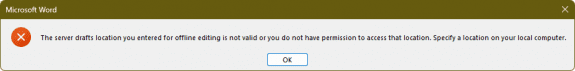 invalid server drafts location