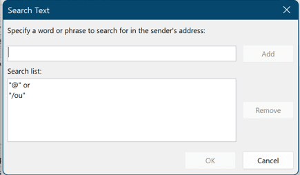 Use /ou for internal addresses