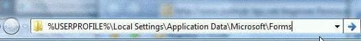 path in address bar