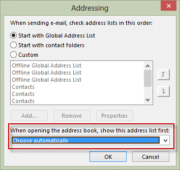 Change address book order in outlook 2010 and 2013