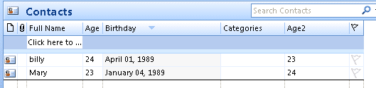 Age formula samples