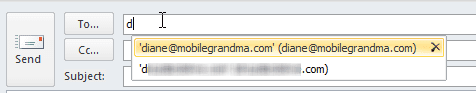 autocomplete list