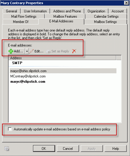 Add more addresses to just one user