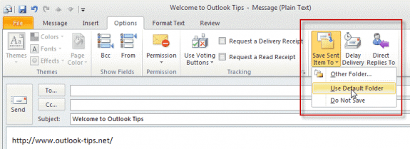 Choose the sent folder