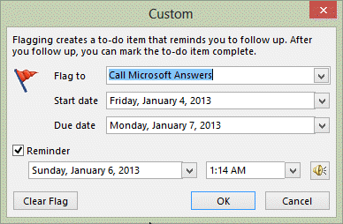 Set a custom flag for followup