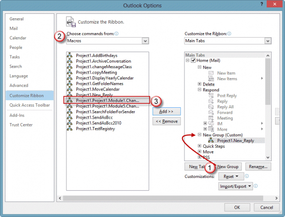 Create a macro button