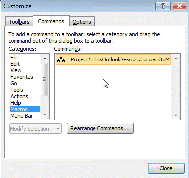 Customize toolbar
