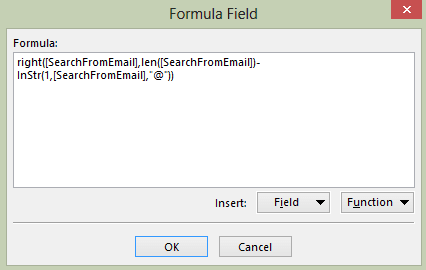 Use a formula to get the domain name