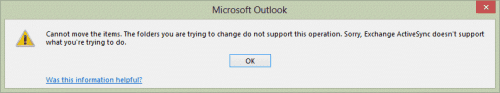 Error moving items into EAS account