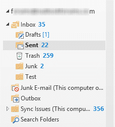 Choose the sent folder before sending