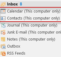 Outlook 2013's special IMAP folders